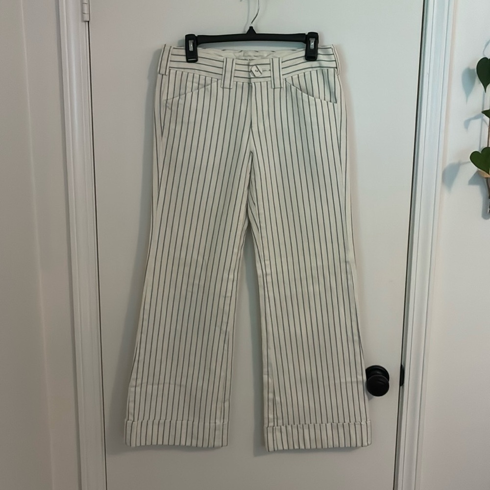 Banana Republic Wide-Leg Pin Stripe Trouser Pants